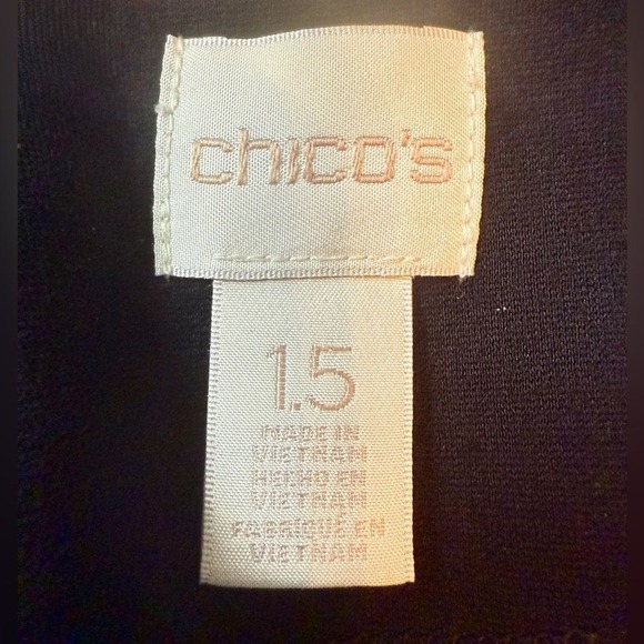 Chico's Black Bell Sleeve Knee Length Sheath Dress Chico Size 1.5 (US M/10) - Picture 4 of 12